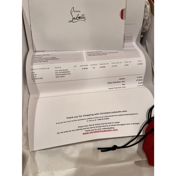 Christian Louboutin $745 Lata 110 Calf Black Spiked Wedges Red Bottoms Size 36 - Picture 8 of 9